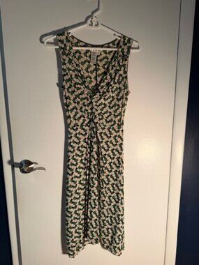 Green and Black twist front dress